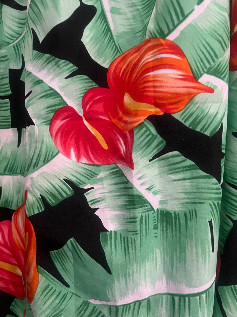 Tropical Green & Black Sundress with Floral Print. By Hilo Hattie - Picture 3 of 5